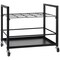 Black Metal Mobile Blueprint Storage Rack with Slots & Casters